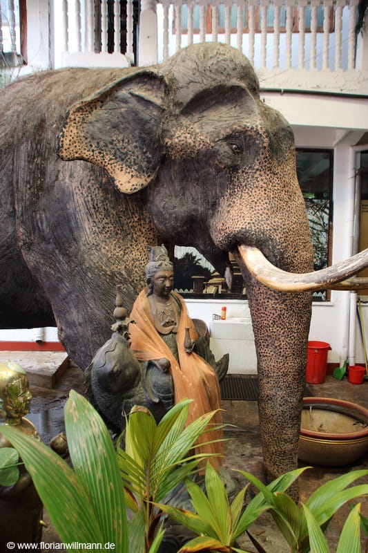 Elefantenskulptur im Grün