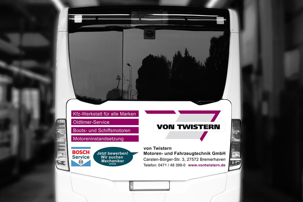 Bus-Werbung Von Twistern