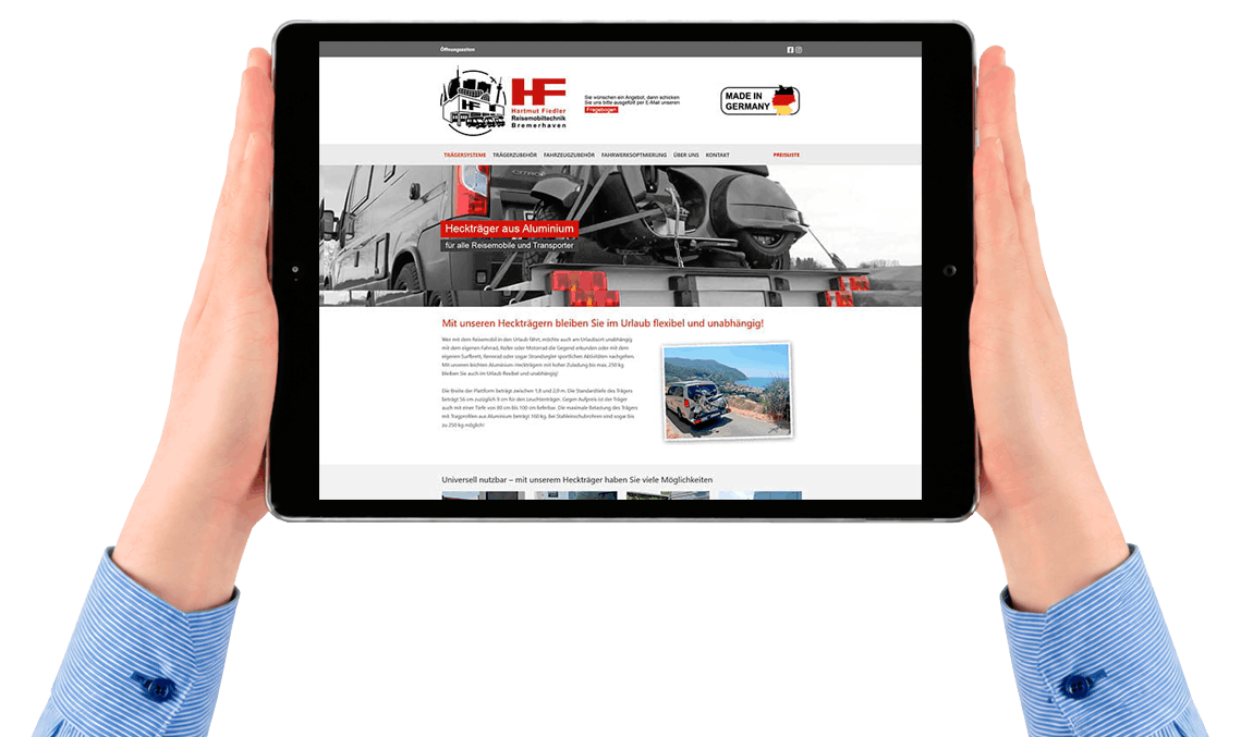 Moderne Internetseite in responsiver Darstellung