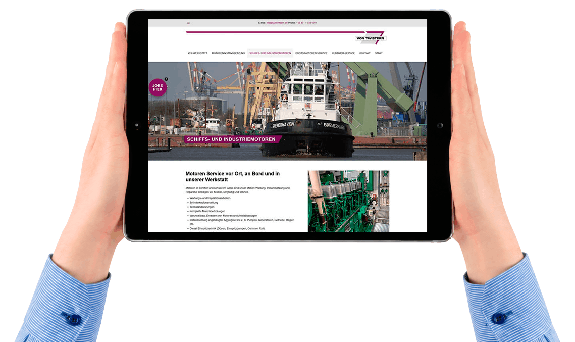 Webdesign auf einem digitalen Endgerät