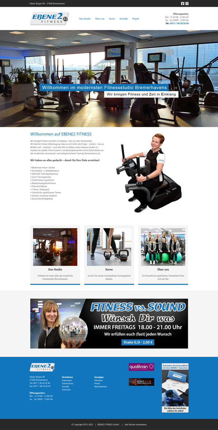 Vorschau der Internetseite von ebene2 Fitness